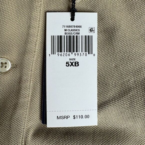 Polo Ralph Lauren Mens 5XB Short Sleeve Beige Cream Polo Shirt NWT - Picture 8 of 8